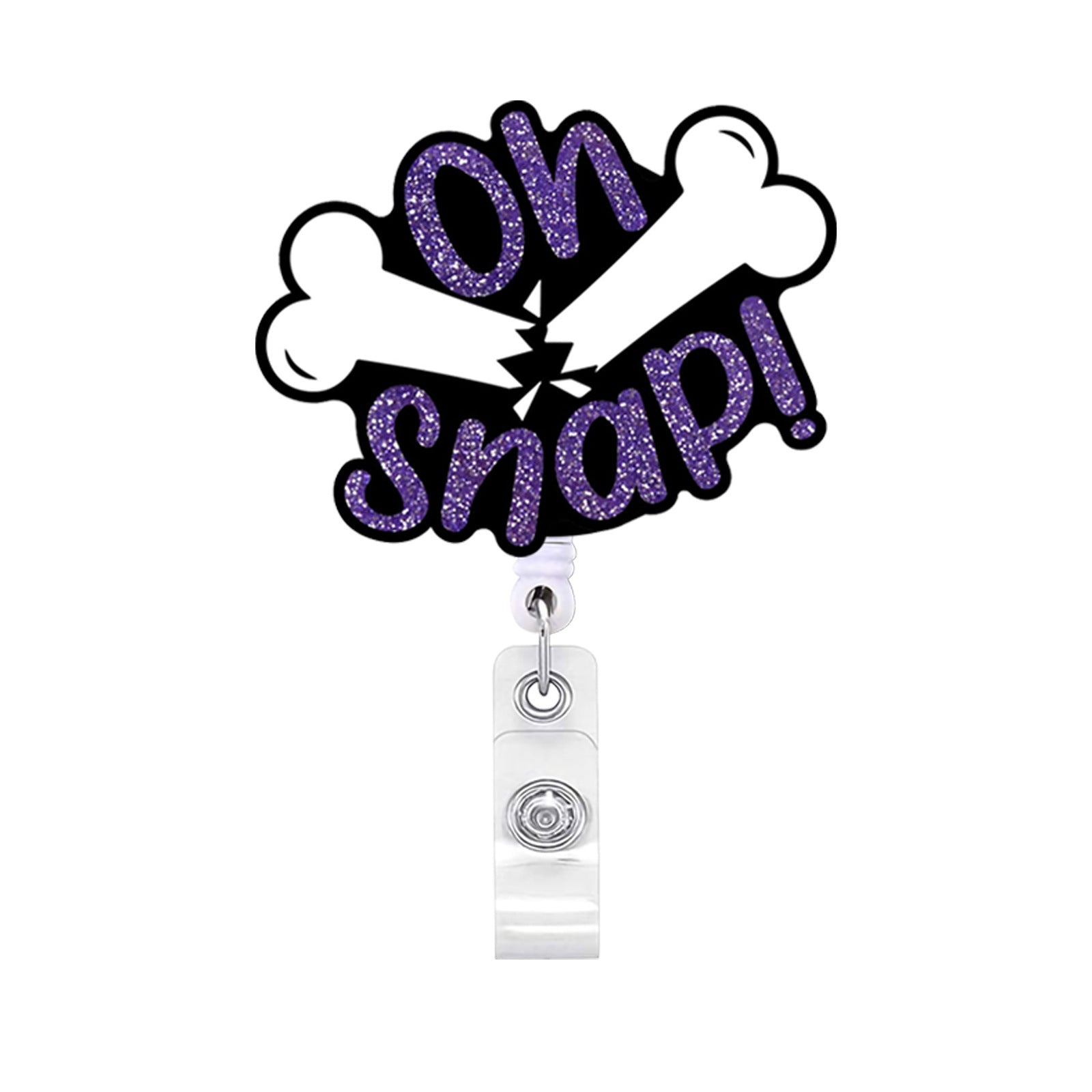 Wholesale Glitter Acrylic Halloween Ghost Retractable Clip Badge Scroll Keychain